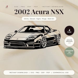 2002 Acura NSX Sports Car Vector Art (svg, png, dxf, pdf)