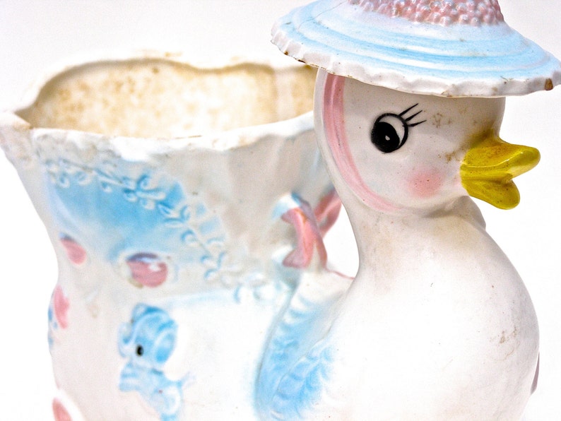 Baby/'s Room Made in Japan Ceramic Planter Hand Painted Vintage NapCo Ceramics Baby Shower Duck Collectors Gift FunkAndMoreVintage