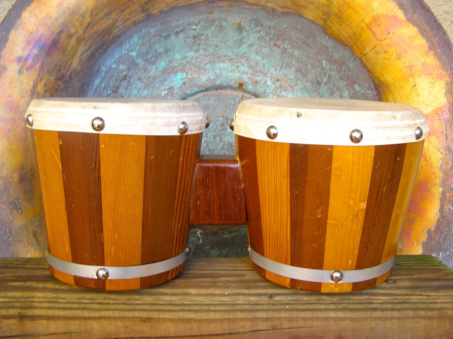 Vintage 1950s Bongos Wooden Bongo Drums Mexican Bongos Etsy
