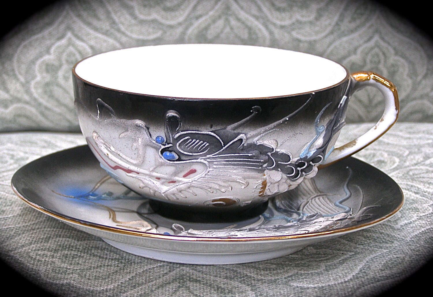 Japanese DragonWare Geisha Embellished Tea Cup and Saucer Set Etsy