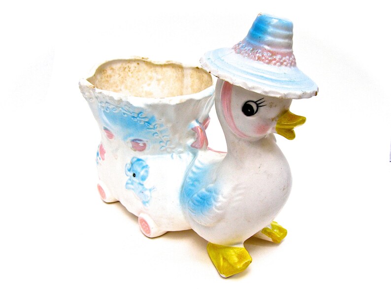 Baby/'s Room Made in Japan Ceramic Planter Hand Painted Vintage NapCo Ceramics Baby Shower Duck Collectors Gift FunkAndMoreVintage