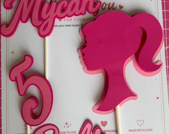 Barbie cake topper, custom birthday cake topper