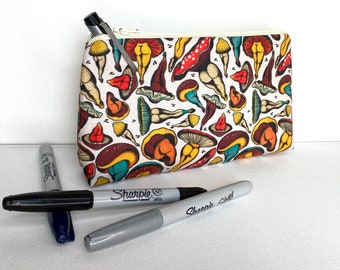 Mushroom Booties - Large Pouch or Pencil Case