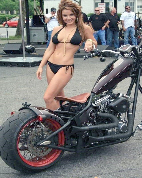 Three Hot Biker Chicks Very Sexy With Motorcycles 4 85 X -6471