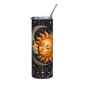 Måne och sol fjäril himmelsk konst tumbler | 59 cl rostfritt stål