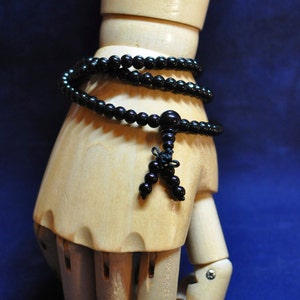 Black Jade Prayer Beads For Practice or Fashion 108 6mm Bracelet