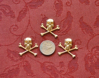 Three Small Skull and Crossbones Decorative Elements  SHIPPING INCLUDED