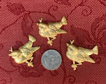 Three Large Sparrows Decorative Elements  SHIPPING INCLUDED