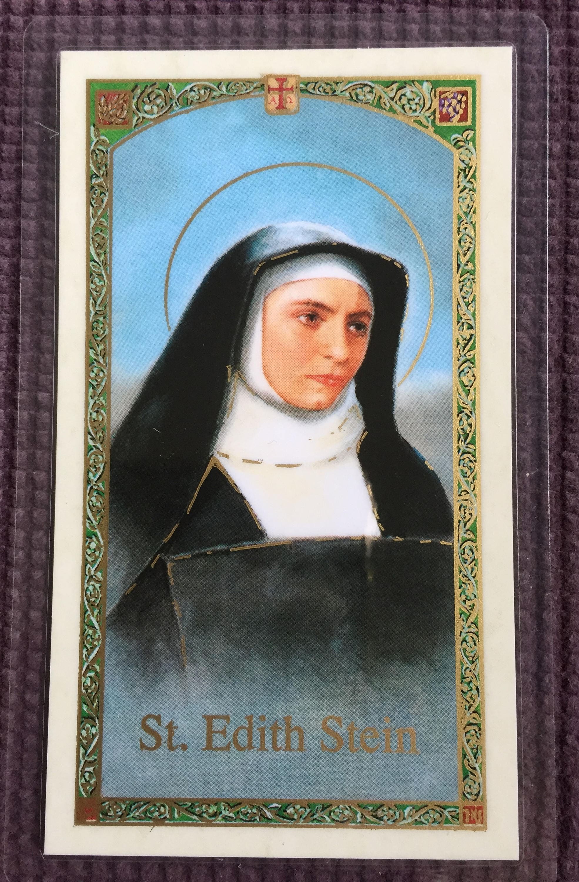 St. Edith Stein LAMINATED Prayer Card SHIPPING INCLUDED - Etsy Norway