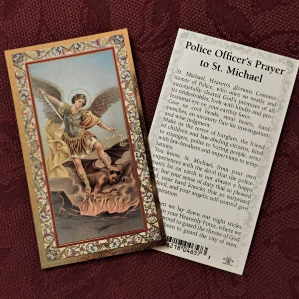 St. Michael the Archangel Police Officer's Prayer Card SHIPPING INCLUDED