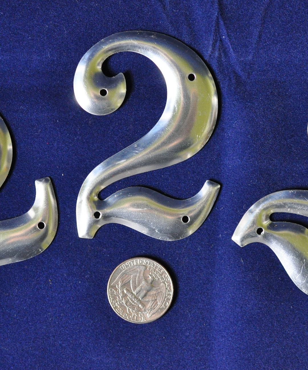 One Vintage Three-inch Aluminum Number Two SHIPPING INCLUDED - Etsy