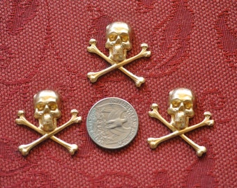Three Medium Skull and Crossbones Decorative Elements  SHIPPING INCLUDED