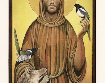St Francis of Assisi Holy Card  SHIPPING INCLUDED