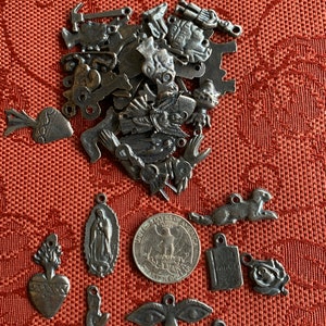 Milagros 100 Assorted Black-Tone Milagros Miracle Charms (Expect Duplicates) SHIPPING INCLUDED