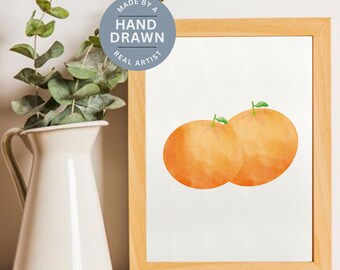Orange Watercolor Poster | Fruit Art Digital Print