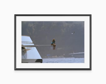 Princesa Diana Spencer en un yate, Portofino, Italia. Impresiones fotográficas. Princesa de Gales. Póster vintage. Impresión fotográfica de calidad de museo.