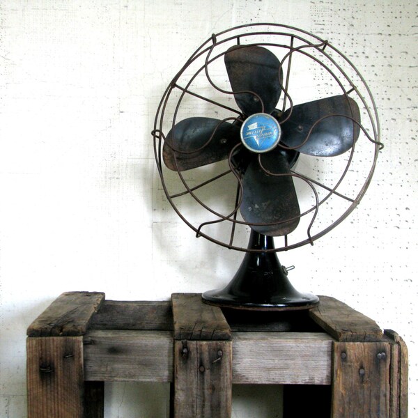 vintage black fan - emerson electric - modern farmhouse decor