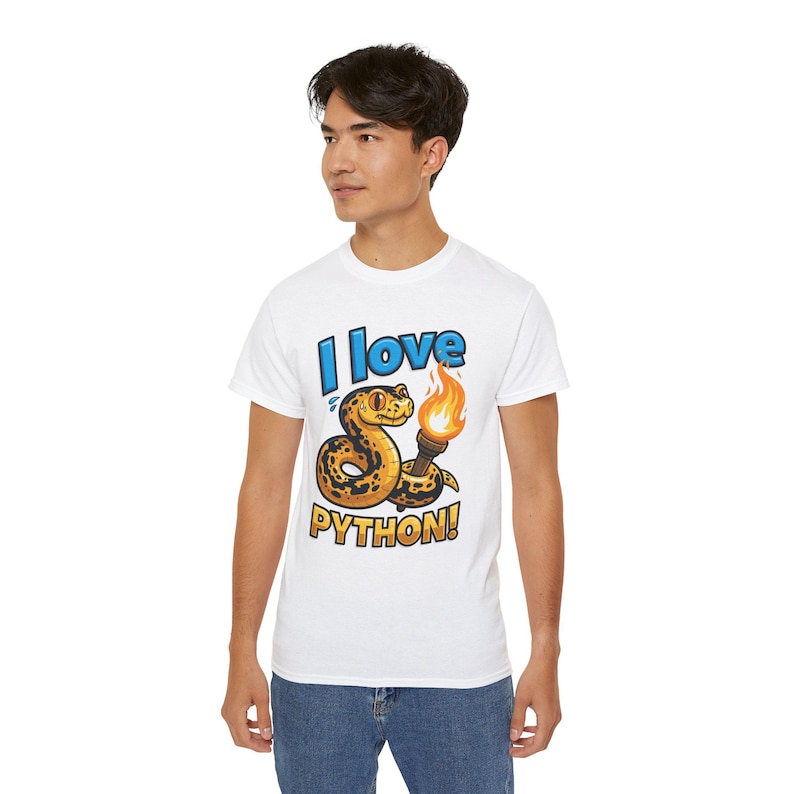 I Love Python T-Shirt | Programming coder tee | Funny Programmer Shirt | Coding Gift for Developers 画像 2
