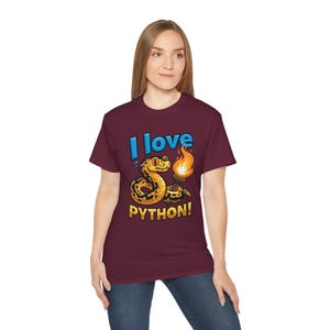 I Love Python T-Shirt | Programming coder tee | Funny Programmer Shirt | Coding Gift for Developers 画像 12