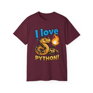 I Love Python T-Shirt | Programming coder tee | Funny Programmer Shirt | Coding Gift for Developers 画像 8