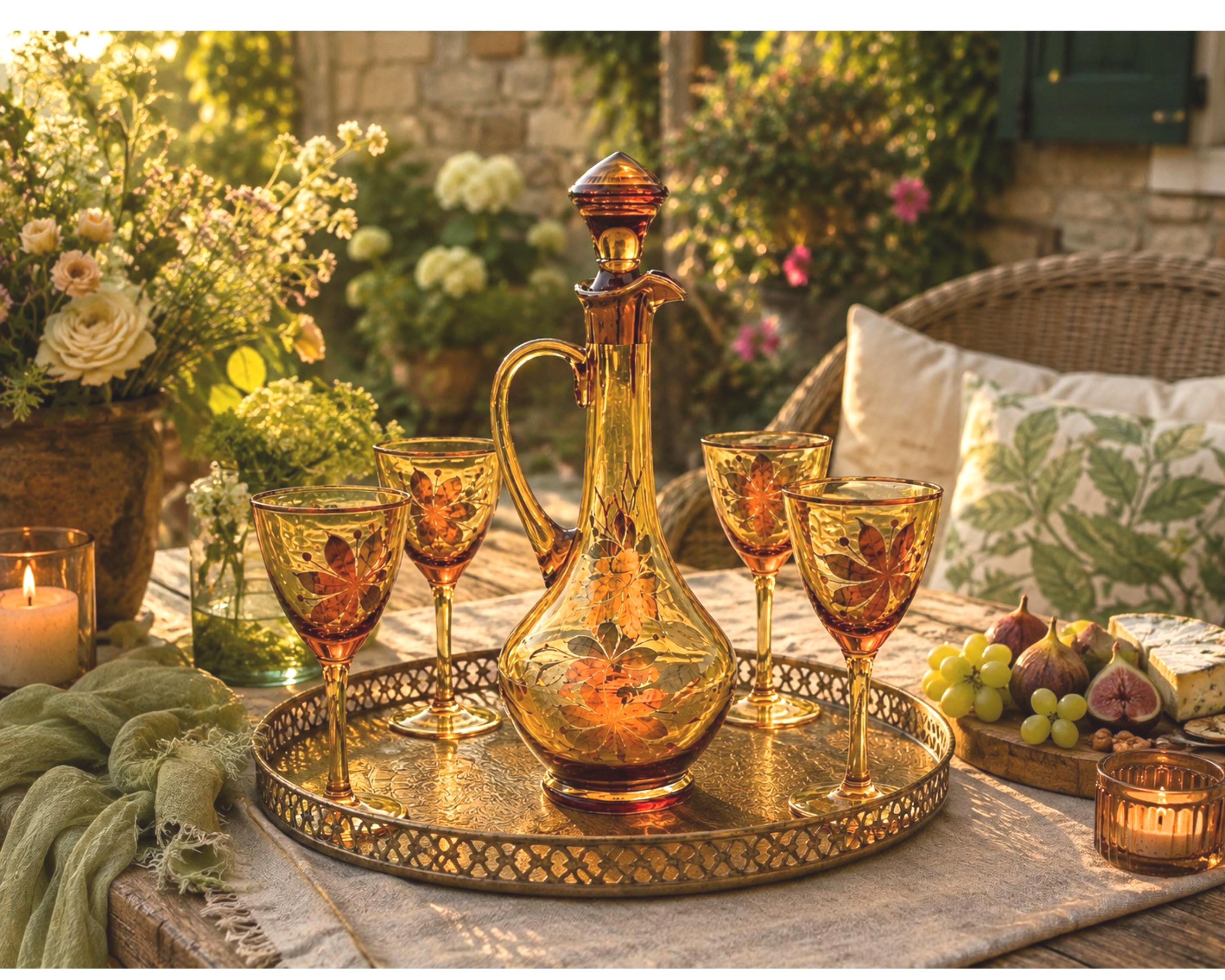 ◆ヴィンテージ1950～60年代　ドランクマン　デキャンタ＆ショットグラスセット Vintage Wine Decanter Set - Etsy - Page 2