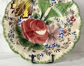 Bol de service Nove Rose en faïence italienne peinte à la main, 29 cm