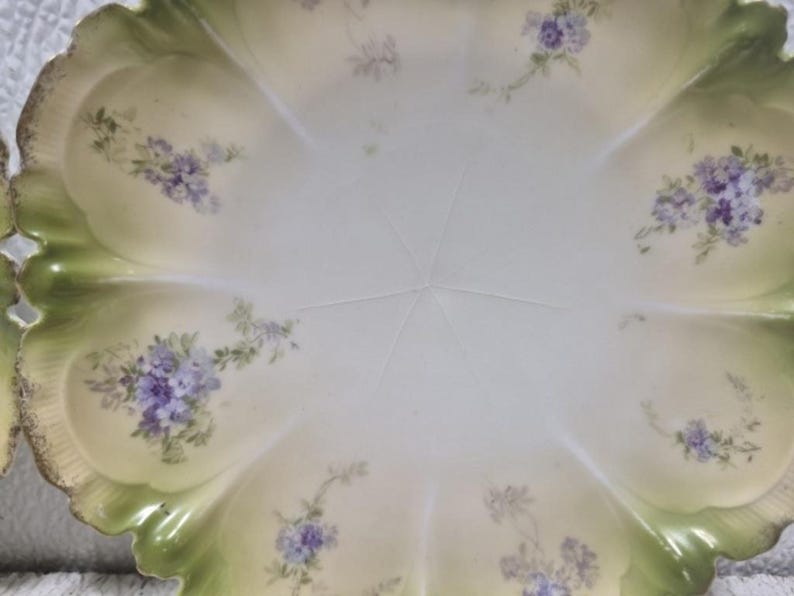 RS Prussia 4 Pc Set Dessert Plate Scalloped Floral Shape Germany Late ...