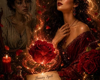 Beauty Grimoire | Witchcraft Ritual Book, Rose Bath Spells (Digital PDF Journal)