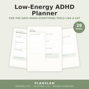 ADHD Daily Planner Brain Dump Priority Sort Habit Tracker | Printable + Ink-Saver