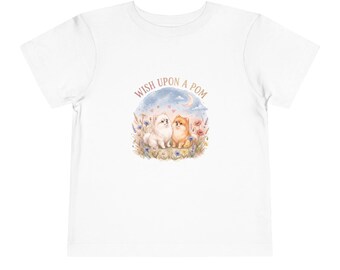 Pomeranian Puppy Watercolor Illustration Toddler Tee | Storybook Woodland Shirt