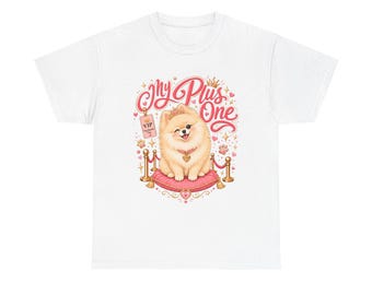 T-Shirt mit Pomeranian-Motiv | „Meine Begleitung“-T-Shirt mit Blumenmotiv