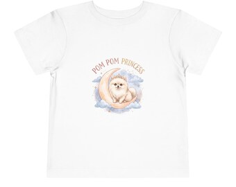 Pom Pom Princess Pomeranian Toddler Tee | Dog Moon Illustration