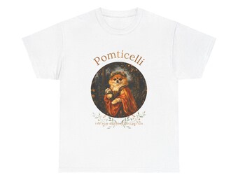 Pomticelli Portrait Pomeranian T-Shirt | Vintage Hunde-Kunst