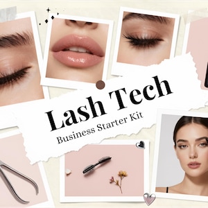 Starterskit voor wimperstylisten | Bewerkbare Canva-bedrijfssjablonen voor beginnende wimperstylisten