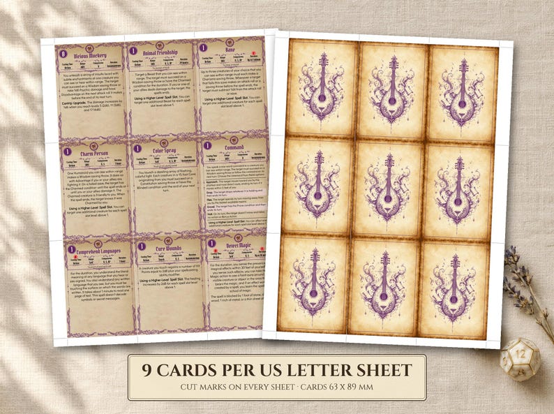Arcane Spell Cards Pack: Bard, Sorcerer, Warlock, Wizard | 2014 + 2024 ...