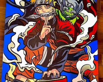 Naruto Inspired Wall Art | Handmade Acrylic Canvas | Made to Order Anime Painting | Home Decor