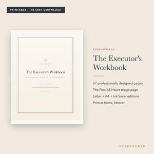 Executor Workbook | Estate Settlement Checklist, Probate Planner (PDF)