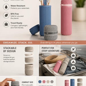 Travel Capsule Stackable Storage | Modular Pill Organizer, Toiletry Case, Jewelry, Vitamins
