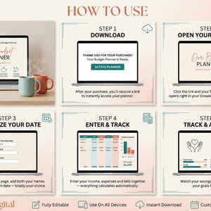 Couples Budget Planner | Joint Finance Tracker, Debt Payoff, Bill Organizer (Digital)