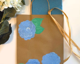 Personalized Hand Painted Floral Gift Bag
