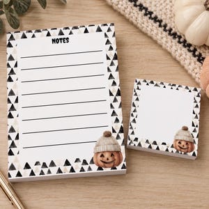 Handmade Pumpkin Notepad & Sticky Notes | Fall Stationery Set (Teacher Gift)