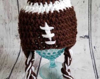 Football  crochet hat, football beanie, newborn football photo prop