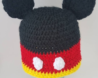 Mickey Mouse Crochet Hat- halloween -disney inspiré-mickey souris clubhouse-Disney photo prop