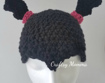 Vampirina crochet hat- vampire hat disney inspired-photo prop-dress up-cosplay-halloween