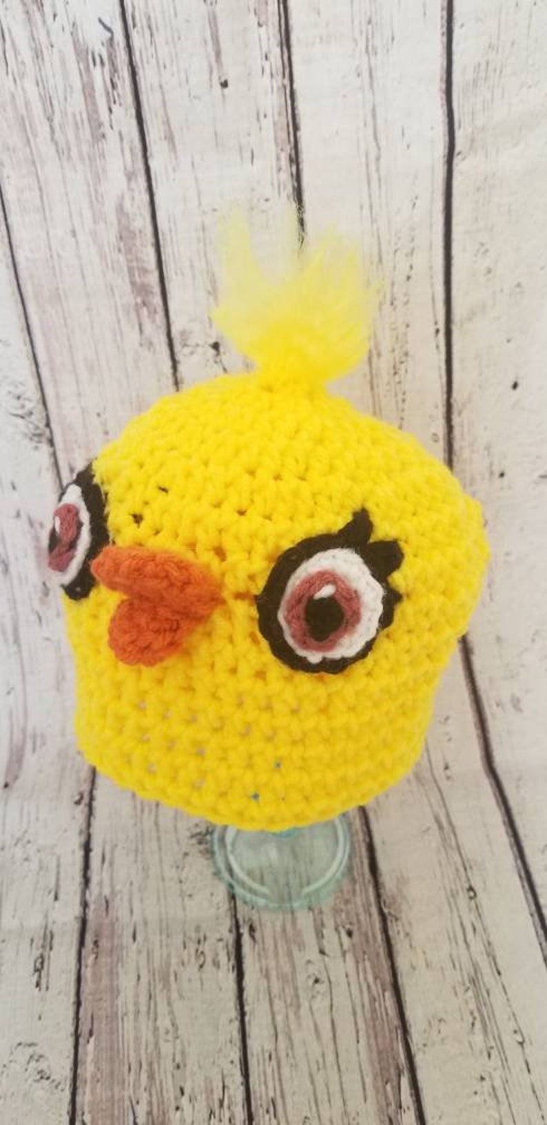 Toy Story 4 ducky character inspired crochet hat, Ducky hat, crochet baby photo prop image 3