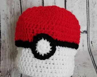 Pokeball crochet hat, Pokemon go inspired hat