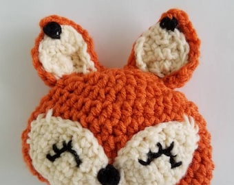 Baby Fox Crochet Hat Woodland Animal- forest animal baby shower- fox costume-fox photography prop, newborn pictures-baby animal baby shower