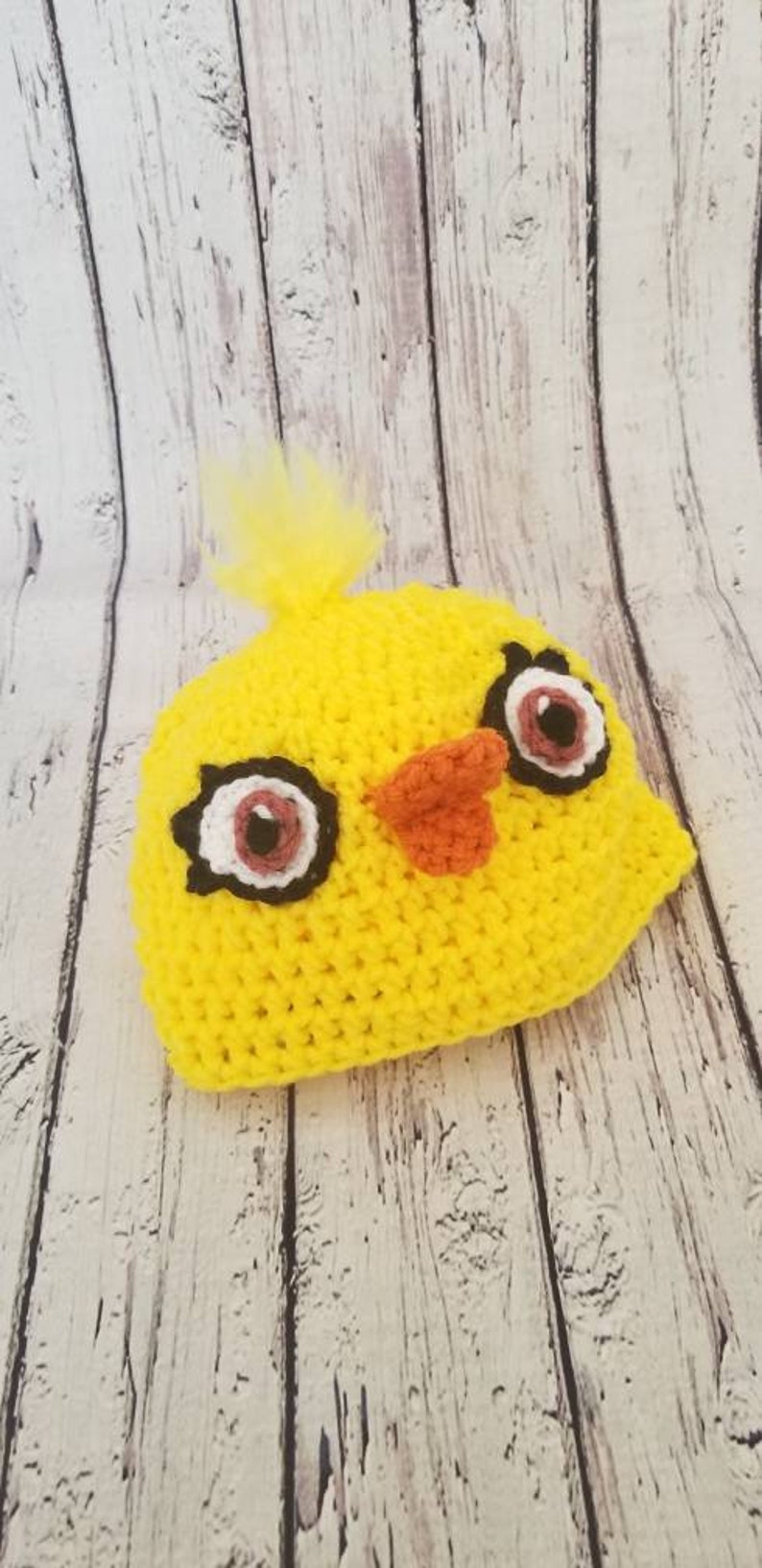 Toy Story 4 ducky character inspired crochet hat, Ducky hat, crochet baby photo prop image 1