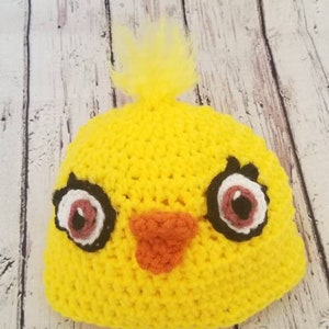 Toy Story 4 ducky character inspired crochet hat, Ducky hat, crochet baby photo prop image 2