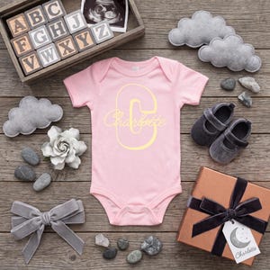 Personalized Baby Romper | Yellow Colour Initial Custom Newborn Outfit, Printed Baby Name Onesie, Cute Gender Yellow Baby Bodysuit Gift